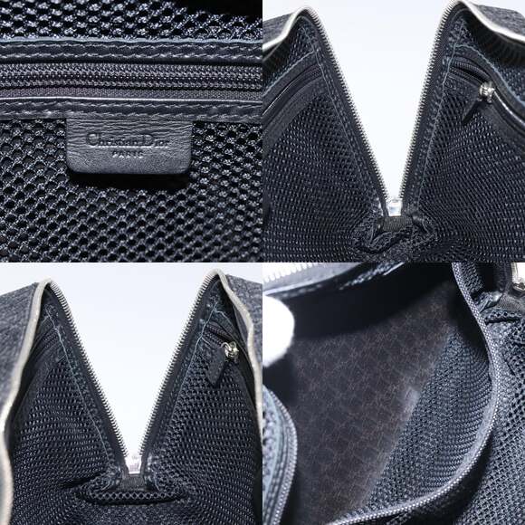 DIOR Trotter Canvas Hand Bag Black Silver - Picture 12 of 13